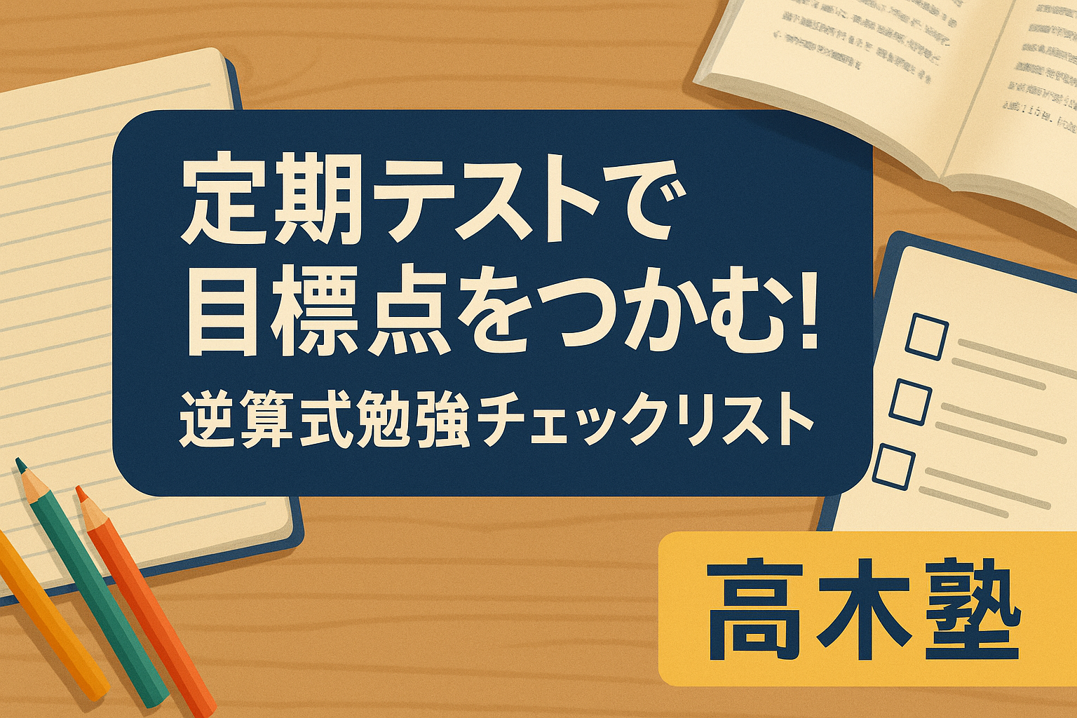 定期テストで目標点をつかむ！逆算式「勉強チェックリスト」4ステップ